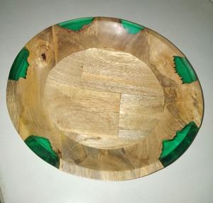 Tazón de Servir Minimalista de Madera de Mango y Resina con Logotipo Personalizado, Ecológico y Único, Vajilla para Mesa, Decoración para el Hogar - Product Image 3