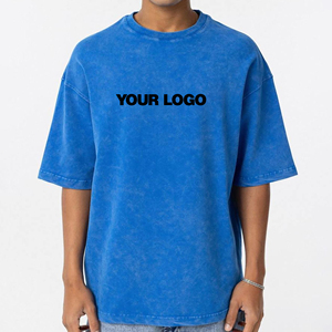 OEM/ODM Hot Selling 100% Cotton <b>Drop</b> Shoulder <b>Acid</b> Washed Men's T-shirts High Street Oversized Lightweight T-shirt For Men - Product Image 3