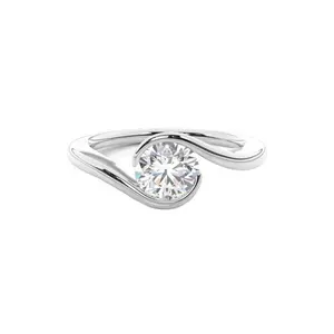 购买批发婚礼珠宝经典950白金VVS实验室生长钻石纸牌戒指订婚戒指