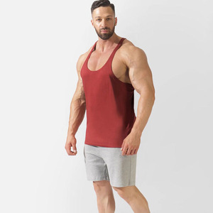 Camiseta sin mangas de Fitness de Color sólido para hombre, larguero de gimnasio básico personalizado con decoración de insignia, camisetas fabricadas - Product Image 5