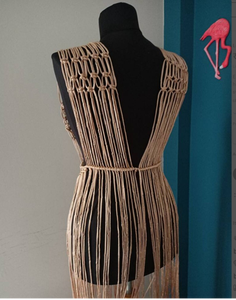 Vestido de macramé, vestido de cuerda, vestido Boho hippie, vestido hecho a mano, traje de Festival Top mujeres macramé Vestido de playa - Product Image 3