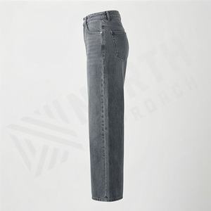 Pantalones Vaqueros Casuales de Invierno para Mujer, Transpirables, de Algodón, Cintura Media, Frente Plano, Logotipo Personalizado, Color Personalizado de Alta Calidad, Ropa Urbana - Product Image 2