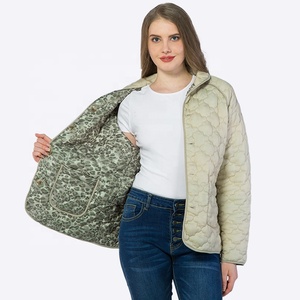 Reversible Custom High Quality Button Down Warm Outdoor Reversible Oversized <b>Quilted</b> Puffer <b>Jacket</b> Manufacture Women - Product Image 3