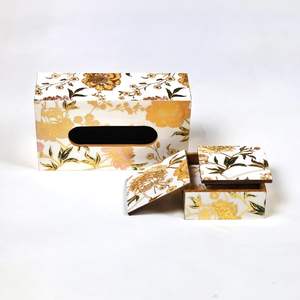 ชุดกล่องกระดาษเช็ดปากพิมพ์ลายพรีเมียม งานฝีมือเชียรี อินเดีย ผ้าเช็ดปากลายโคสเตอร์ สไตล์อเมริกัน อุปกรณ์จัดงานและงานปาร์ตี้ - Product Image 4