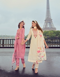 Chanderi schfli kurti กางเกง & dupatta เย็บปักด้วยมือช้อปปิ้งออนไลน์อินเดีย - Product Image 5