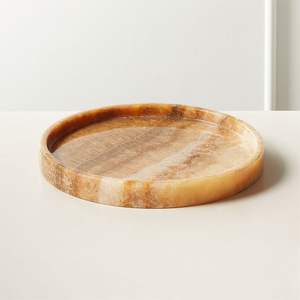 Prix de gros Ambre Résine Plateau Ovale Brun Blanc Marbre Décoratif Plateau De Service De Rangement Décor À La Maison Accent - Product Image 5