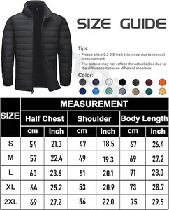 Men's Ultra <b>Lightweight</b> Winter Bomber <b>Jacket</b> Water-Resistant <b>Packable</b> Puffer with Custom Logo Breathable and Zipper Closure - Product Image 6