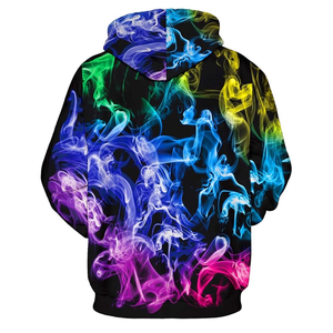 100% coton sweat à capuche graphique Vintage imprimé surdimensionné sweat décontracté bouffée Technique à manches longues Streetwear léger 3D - Product Image 2