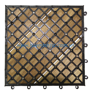 Tuiles de terrasse en bois d'acacia-Tuile de terrasse en acacia imperméable à l'eau pour l'amélioration de la maison de patio avec 6 lattes - Product Image 2