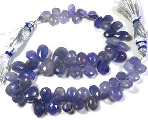 ลูกปัดลูกแพร์แบบเหลี่ยมเพชรพลอยแทนซาไนต์เกรดสูง9เกลียว8-14มม. พลอยแอฟริกันธรรมชาติคุณภาพสูง - Product Image 3