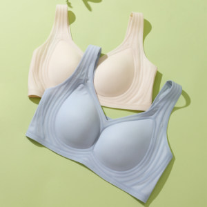 All'ingrosso e OEM abbigliamento da donna Jelly Stripe <span class=keywords><strong>senza</strong></span> soluzione di continuità reggiseno sottile biancheria traspirante <span class=keywords><strong>senza</strong></span> <span class=keywords><strong>ferretto</strong></span> pizzo tessuto resistente - Product Image 6