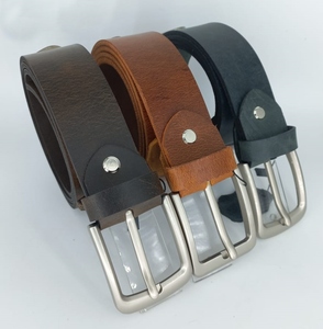 สุดยอดเข็มขัดหนังวัวผู้ชายหนังแท้สีดำ, หัวเข็มขัดเหล็กอัตโนมัติอุปกรณ์เสริมแฟชั่นใหม่กว้าง3.5ซม. - Product Image 3