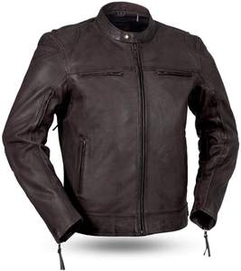 Blouson de moto Cafe Racer en cuir de luxe, imperméable, unisexe, toutes saisons, manches longues, fabricant OEM/ODM - Product Image 5
