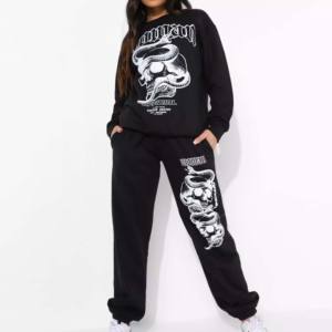 Chándal de marca de entrenamiento sólido de calle alta de talla grande para mujer, conjunto de chándal de gran tamaño personalizado transpirable de dos piezas para niñas - Product Image 5