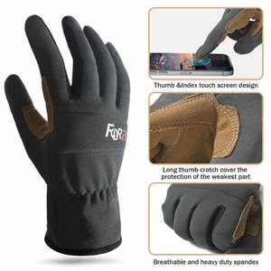 Gants d'hiver unisexes à manches longues légers et chauds tactiles tactiles imperméables à fermeture magnétique en polyester/coton/métallique - Product Image 2
