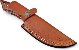 Couteau de chasse et de camping artisanal en acier inoxydable, personnalisable OEM |   Couteau de survie plein format à lame fixe pour l'extérieur, manche en bois - Product Image 5