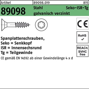 Tornillos para aglomerado R 89098 SEKO ISR TG 6x160/70-T30 Acero Paquete de 100 unidades - Product Image 1