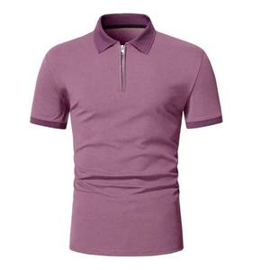 Offre Spéciale polo avec logo brodé personnalisé pour homme en coton avec fermeture éclair polo grande taille en couleur unie respirant pour l'été - Product Image 3