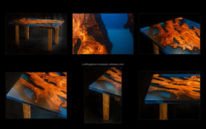 Muebles de comedor hechos a mano de resina epoxi artesanal para espacios elegantes Muebles y mesas de hogar epoxi - Product Image 5