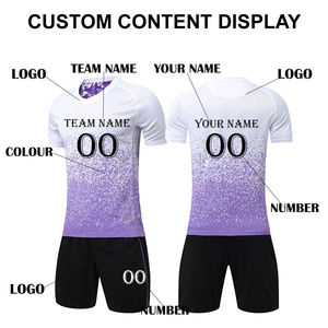 Conjunto de Uniforme de Fútbol con Estampado Digital Personalizable, Transpirable, Ligero, Absorbente de Humedad, Suave y Elástico, OEM/ODM - Product Image 4