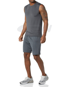 Men Cotton Spandex Tank Top Slim Fit <b>Stretch</b> Sleeveless Undershirt Quick Dry Breathable Fabric Designed Casual Layering Front - Product Image 3