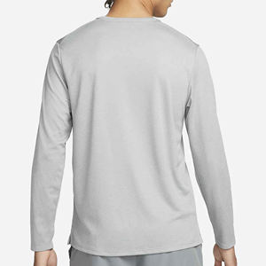 T-shirt à manches longues de haute qualité pour hommes, 100% coton, vêtements unis, vêtements de mode pour hommes, respirant, col rond, manches longues - Product Image 2
