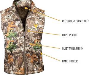 เสื้อกั๊กและเสื้อเวสต์โค้ทผู้ชายแบบยุทธวิธี ลายพราง สำหรับกิจกรรมกลางแจ้ง ล่าสัตว์ ทำงาน ผ้า softshell ผสมขนแกะ ยืดหยุ่น ระบายอากาศดี ปิดด้วยซิป - Product Image 1