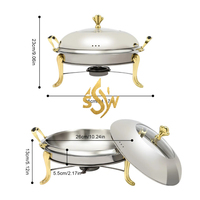 Plat à friture de luxe en acier inoxydable pour aliments usagés chauffe-plats au fini or PVD chauffe-plats pour restaurant 8L d'Inde