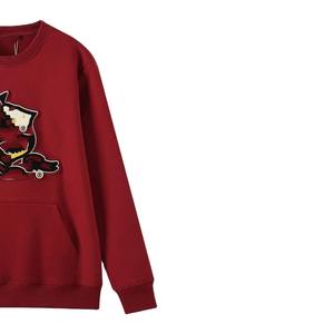 Red <b>White</b> Sorority Crewneck <b>Sweatshirt</b> Chenille Letter University Oversized Streetwear Winter Printed Embroidered Front - Product Image 6