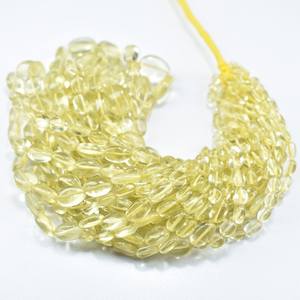 ลูกปัดควอตซ์เลมอนธรรมชาติทรงรีเรียบ ขนาด 4-7 มม. ลูกปัดควอตซ์สำหรับทำเครื่องประดับ ราคาขายส่ง - Product Image 1