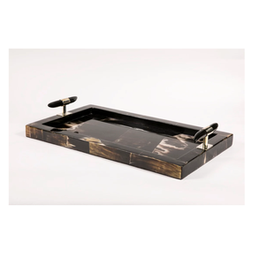 Bandeja de Servicio para el Hogar Ecológica de Cuerno de Búfalo, Diseño Creativo Moderno, Bandeja Personalizable para Bodas de la India - Product Image 1