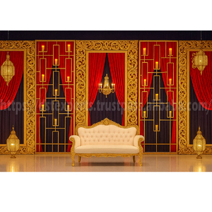 Ensemble de canapés de scène de mariage doré Shahi Look UK DST Exportations Meubles de mariage indiens traditionnels Vente à chaud Fabricant de réception - Product Image 6