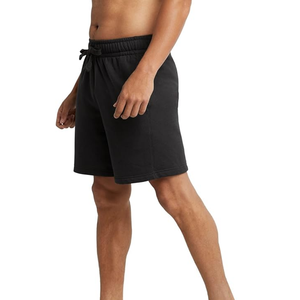 Pantalones cortos transpirables de gimnasio de Color negro de poliéster 100% para hombres, pantalones cortos de entrenamiento para correr con diseño de logotipo personalizado - Product Image 3