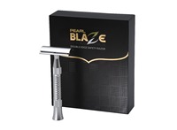 Madhav Metal Industries présente le rasoir de sécurité 100 % laiton Pearl Blaze avec lame en acier inoxydable, fabrication CNC, pour hommes.