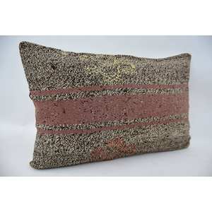 Beige 16x24 pulgadas lana Kantha alfombra rústica Vintage patrón almohada tejida técnica - Product Image 2