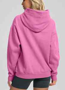 High Quality Women's Long <b>Velour</b> Oversized 100% Cotton <b>Hoodie</b> Quick Dry Breathable Drop Shoulder Customized Front Autumn Winter - Product Image 4