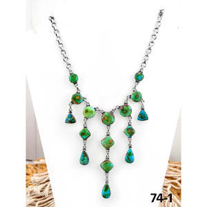 Collier artisanal du sud-ouest en argent sonorien et argent sterling, objet de collection culturel - Product Image 1