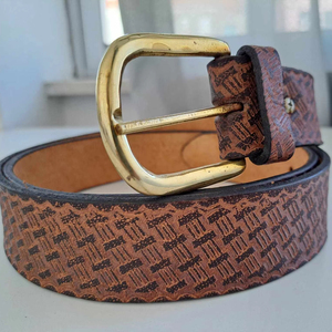 Fabricant professionnel Design personnalisé Style décontracté Ceintures en cuir tissé de panier de couleur marron avec boucle en laiton à ardillon - Product Image 4