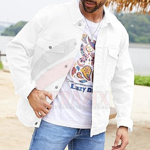 Veste Boxy en jean pour hommes à séchage rapide en gros à vendre en ligne Veste Boxy en jean en coton pour hommes - Product Image 6