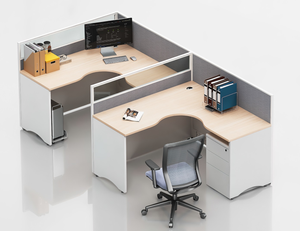 Modern 4-Person Convertible Wooden Office Table Reasonable Price Furniture Partition <b>Workstations</b> Panel Wood Style Desks - Product Image 4