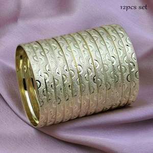 Wholesale 14K 18K 24K <b>Gold</b> Plated Brass <b>Bangles</b>, Traditional <b>Gold</b> <b>Bangles</b>, Fashion <b>Bangle</b> <b>Set</b>, <b>Gold</b> Filled Jewelry Oro Joyeria. - Product Image 3