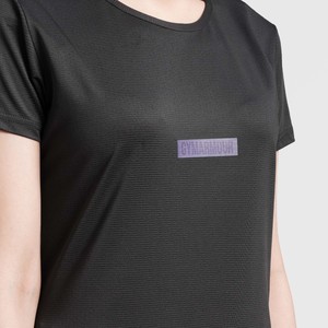 Minimalistic Women's T-<b>Shirt</b> (Black) Breathable Knitted <b>Y2K</b> Style Logo Diamond Decorations Cute Heart Character One Fits All - Product Image 5
