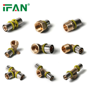 IFAN OEM Accesorios PEX Multicapa Fontaneria Raccords à pression multicouches PEX AL Raccords de presse en laiton pour tuyau de gaz - Product Image 1