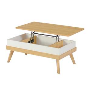 Mesa de Centro Convertible Apulia con Tapa Elevable, Mueble para el Hogar Resistente y Móvil con Altura Ajustable para Sala de Estar - Product Image 6