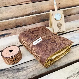 Antique Vintage Leather Cover Journal Notebook Diary With Deckle Edge Handmade Paper Journal Diary - Product Image 1