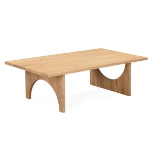 Table basse rectangulaire moderne bon marché en cadre en bois de teck massif couleur naturelle durable écologique pour une utilisation intérieure et extérieure - Product Image 1
