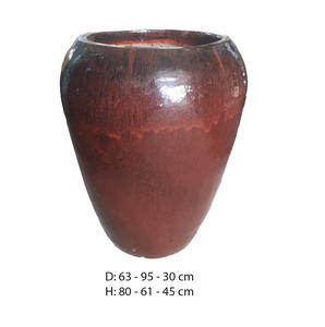 Pots de fleurs en céramique émaillée de haute qualité Design moderne pour décor de jardin pour utilisation au sol, ensemble de 3 pots de plantes - Product Image 2