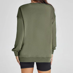 Mujeres Streetwear transpirable ecológico bordado Logo cuello redondo sudadera Yoga gimnasio entrenamiento sudadera - Product Image 2