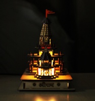 Modèle Ram Mandir Ayodhya en bois avec lumières LED Pièce maîtresse de temple faite à la main et cadeau de décoration intérieure Ram Janmabhoomi Hindu Mandir Shrine