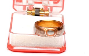 Custom handmade Mokume Gane <b>ring</b> <b>brass</b> inlay for men & women - Product Image 5